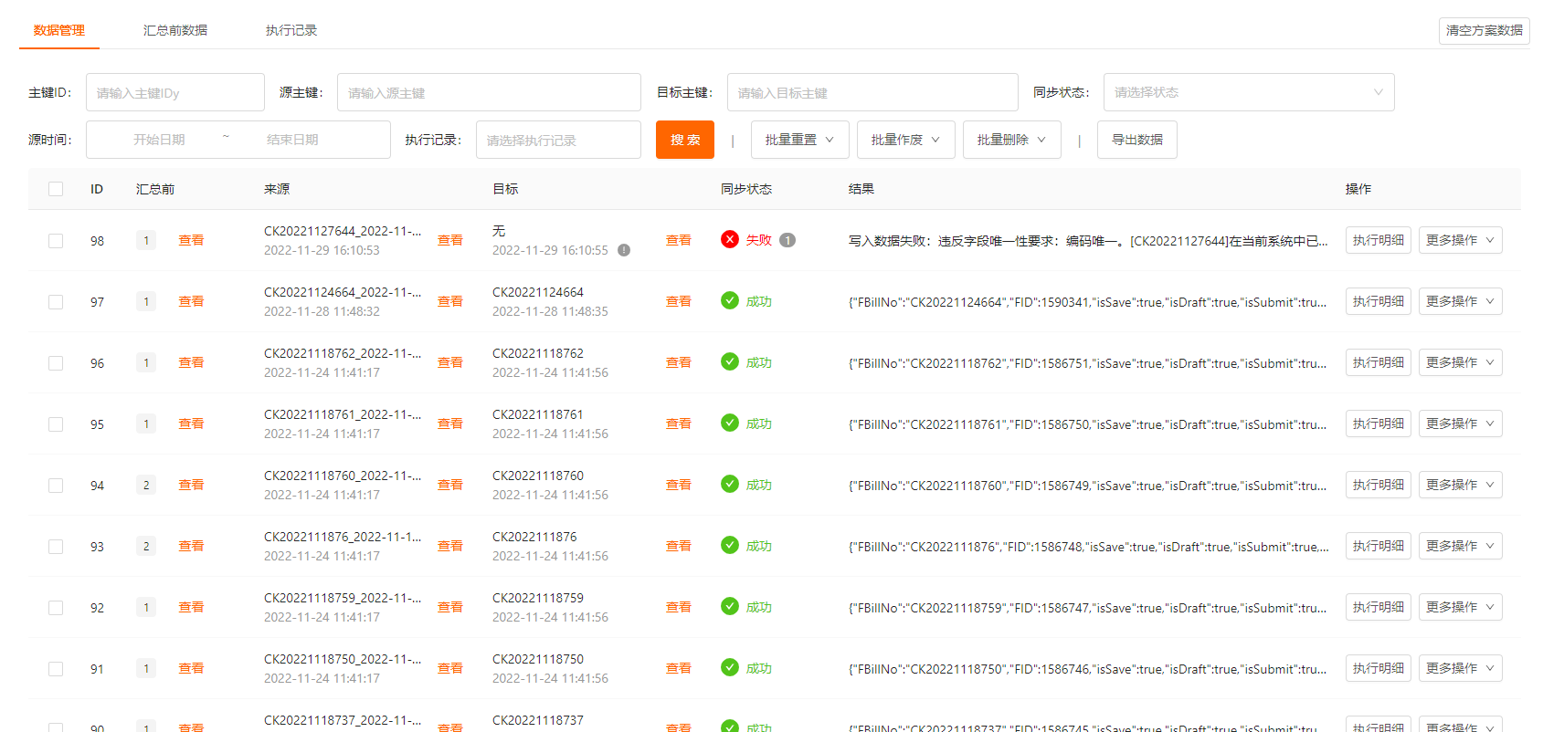 有汇总的数据管理